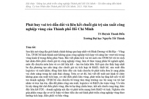 Phát huy vai trò dẫn dắt và liên kết chuỗi giá trị sản xuất công nghiệp vùng của Thành phố Hồ Chí Mi
