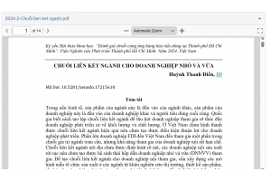 Chuỗi liên kết ngành cho doanh nghiệp nhỏ và vừa