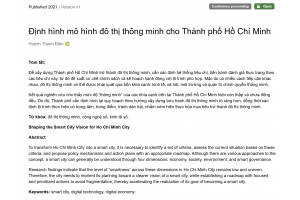 Định hình mô hình đô thị thông minh cho Thành phố Hồ Chí Minh*