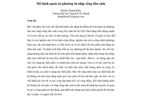 Mô hình quản trị phường từ nhịp sống dân sinh