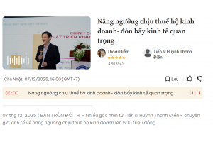 Nâng ngưỡng chịu thuế hộ kinh doanh- đòn bẩy kinh tế quan trọng